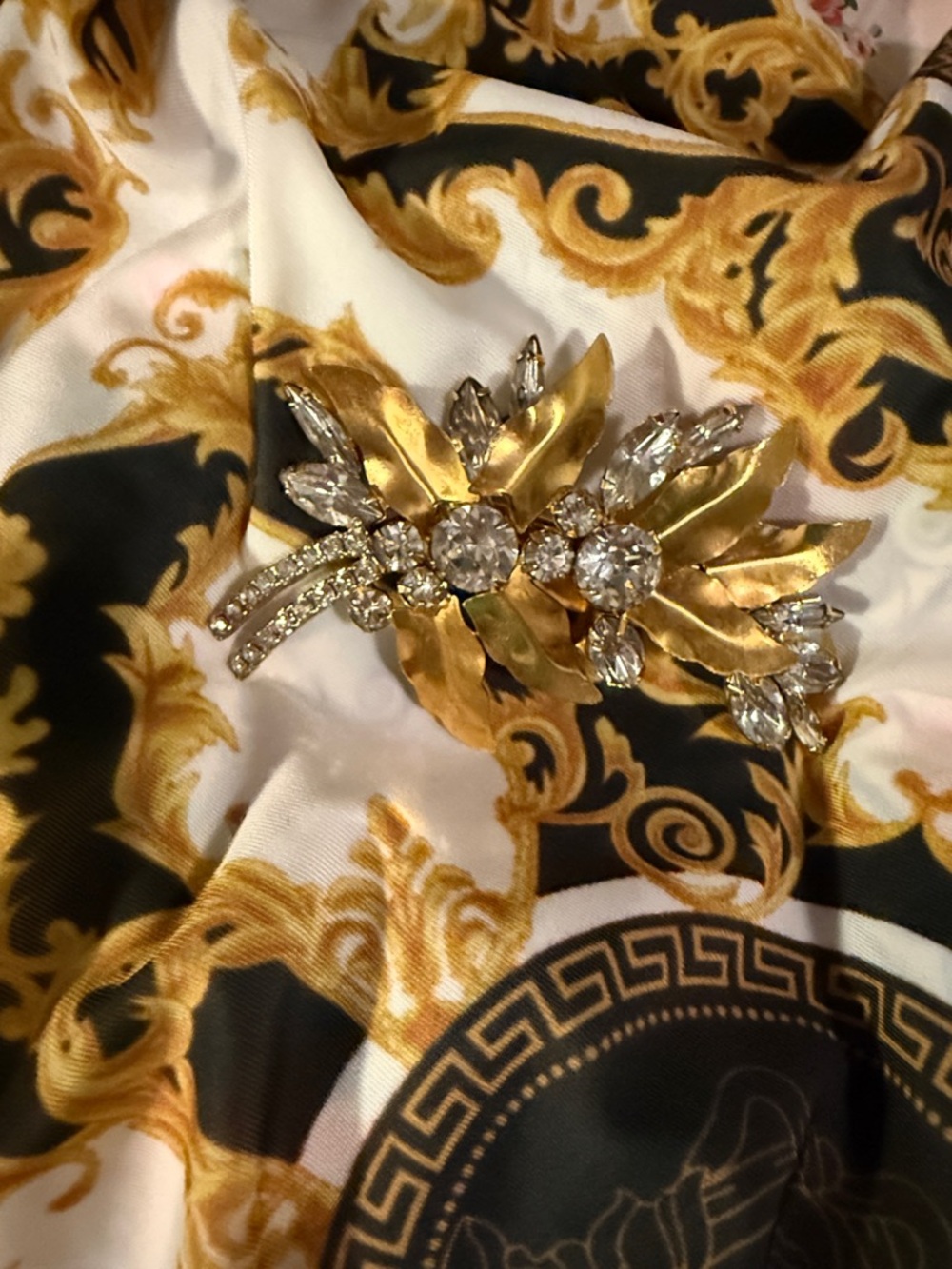 Jennifer Behr Gold and Crystal Leaf Hair Clip- Elegant Women’s Jewelry